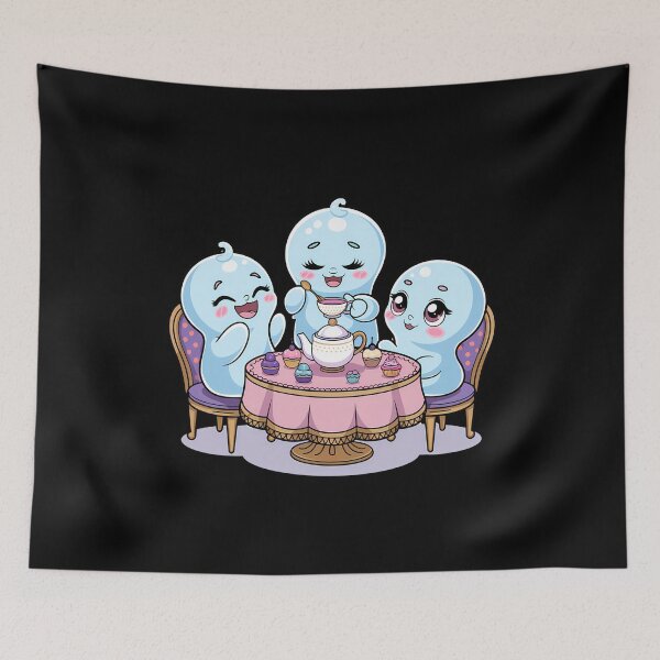 Item preview, Cute ghosts at a magical tea party designed and sold by ATOTI.