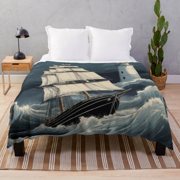 Item preview, Vintage sailing ship on a stormy sea designed and sold by Retro Reverie.