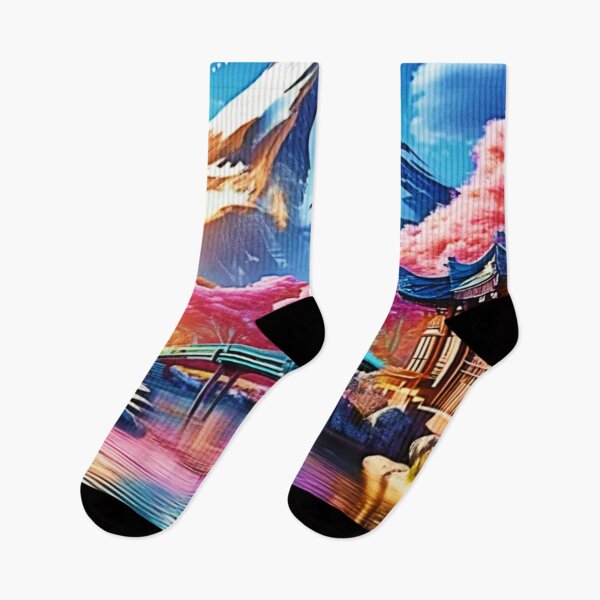 Item preview, Sakura Mountain: Spring Scene designed and sold by Health And Fitness Posts e-Store.