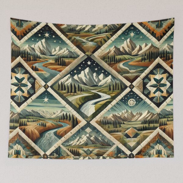 Item preview, Big Sky Country Quilt: Seamless Montana-Inspired Pattern designed and sold by Meta2Physical.