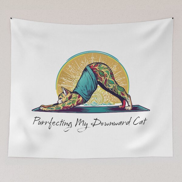 Item preview, YOGA; Purrfecting my downward cat designed and sold by FoxWink Inc.
