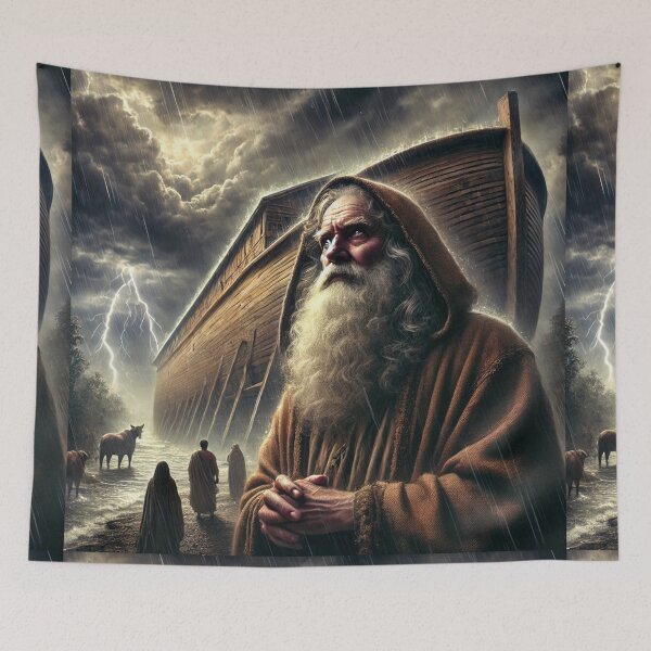 Item preview, Noah Prepares for the Flood  Verse: Genesis 7:6 (KJV) designed and sold by Meta2Physical.