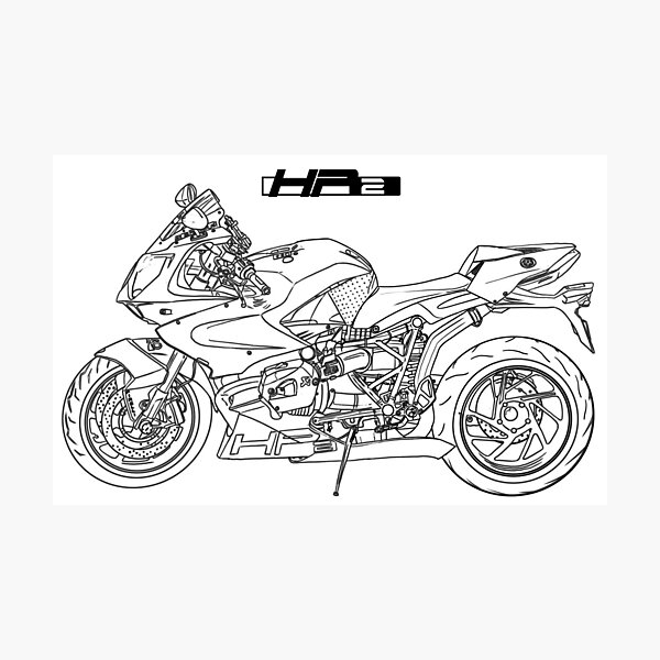 Item preview, motorcycle HP2 line art designed and sold by sketchjuny.