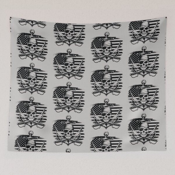 Item preview, Pirate skull. United States flag. designed and sold by MagelliShop.