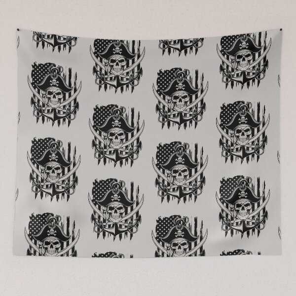 Item preview, Pirate skull. United States flag. designed and sold by MagelliShop.