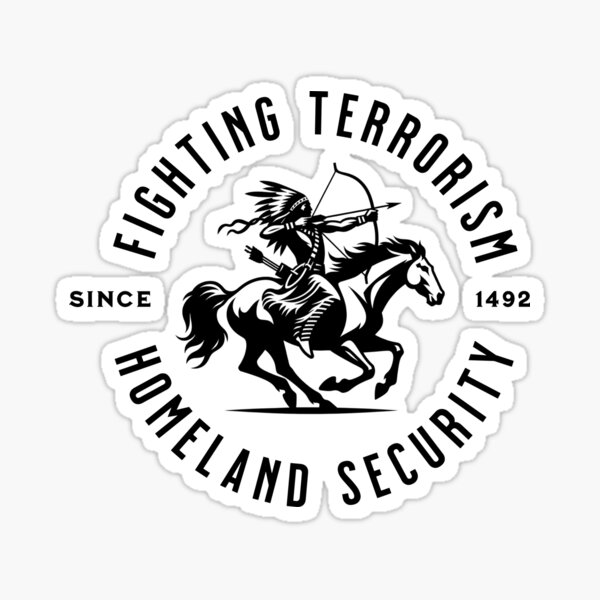 Vista previa del artículo con la obra «Seguridad nacional de los nativos americanos | Indio a caballo | sarcasmo», diseñado y vendido por shirt-planet.