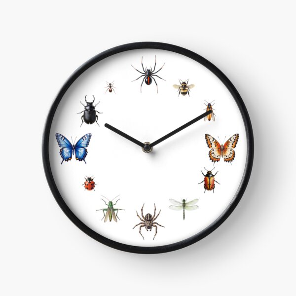 Aperçu de l'œuvre Collection d'insectes à motif radial parfaite pour une horloge créée et vendue par TheBlindBandit-.