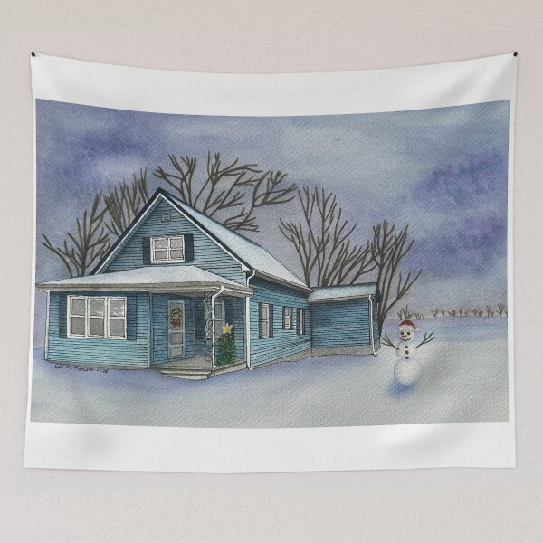 Item preview, Rice House, Winter - Watercolor Print designed and sold by Erin Orstrom's Art.
