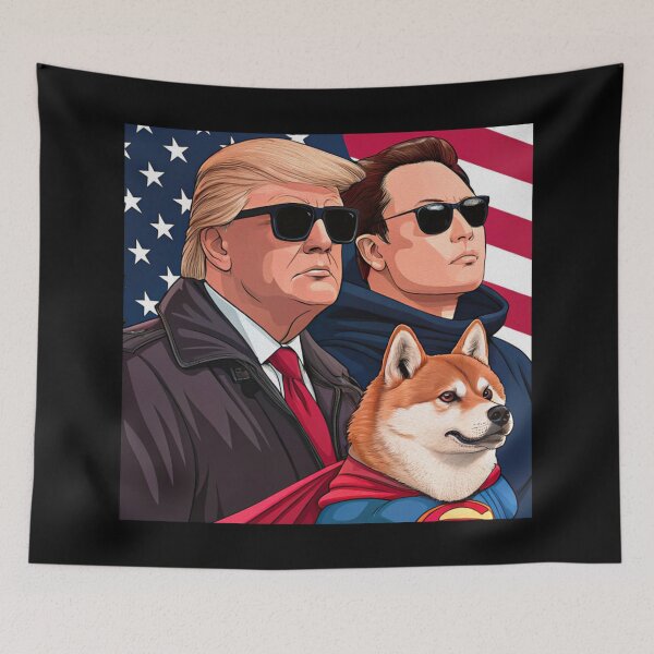 Item preview, DOGE Donald Trump Elon Musk Shiba Inu designed and sold by plushism.