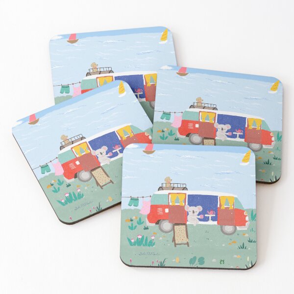 Item preview, Whimsical Travel Beach Camper Van with Animals by Suki McMaster designed and sold by Suki McMaster.