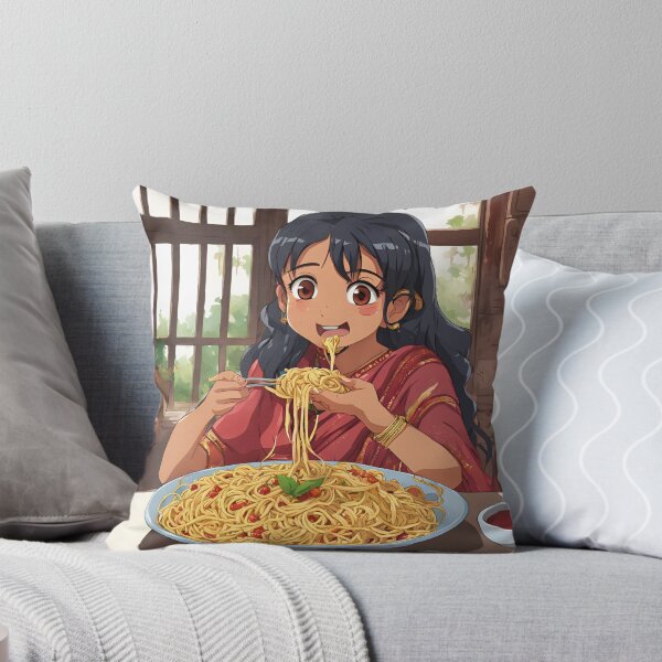 Aperçu de l'œuvre Autocollant fille mangeant des spaghettis créée et vendue par InfiniteSticker.
