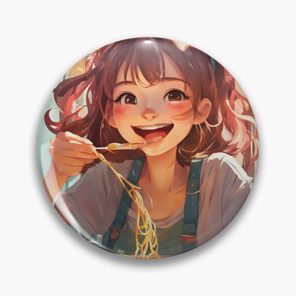 Artikelvorschau, Mädchen isst Spaghetti Sticker entworfen und verkauft von InfiniteSticker.