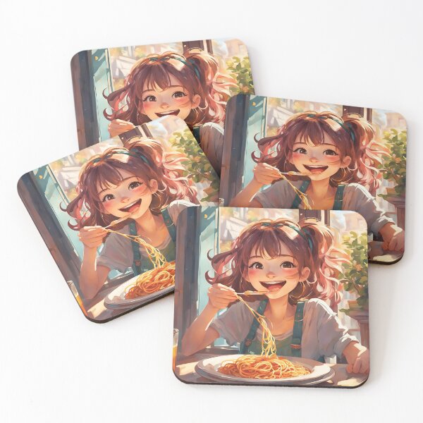 Item preview, Girl Eating Spaghetti Sticker designed and sold by InfiniteSticker.