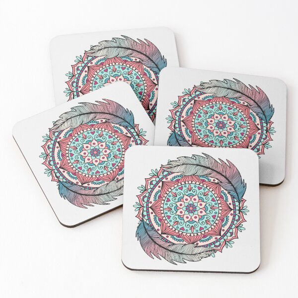 Item preview, Boho Feather Mandala designed and sold by Julie Erin Designs.