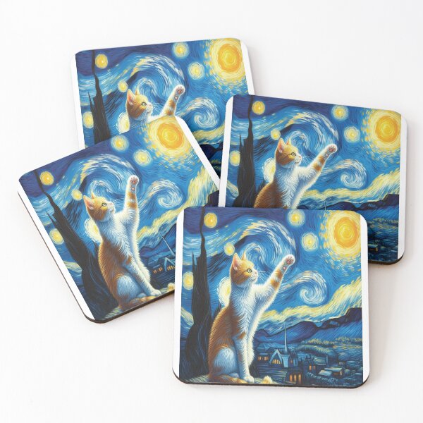 Item preview, Starry-Eyed Cat Touching the Sun,  A Van Gogh Tribute designed and sold by VISIONSTURME.