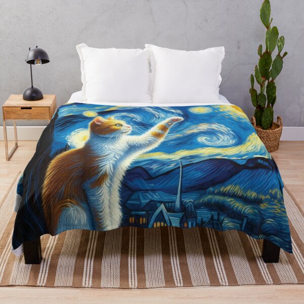 Item preview, Starry-Eyed Cat Touching the Sun, A Van Gogh Tribute designed and sold by VISIONSTURME.