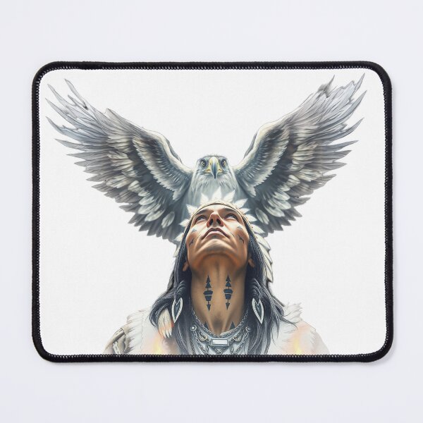 Item preview, Native American Warrior & Eagle Wings – Spirit Guardian designed and sold by RawTrend.