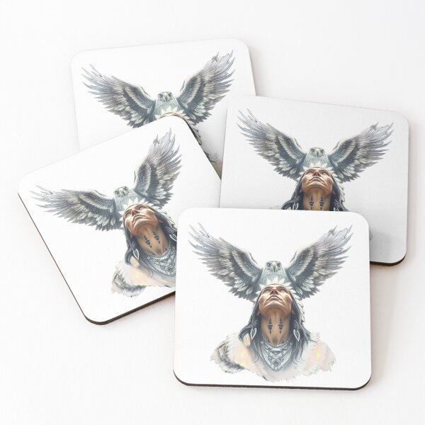 Item preview, Native American Warrior & Eagle Wings – Spirit Guardian designed and sold by RawTrend.