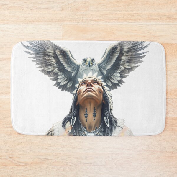 Item preview, Native American Warrior & Eagle Wings – Spirit Guardian designed and sold by RawTrend.