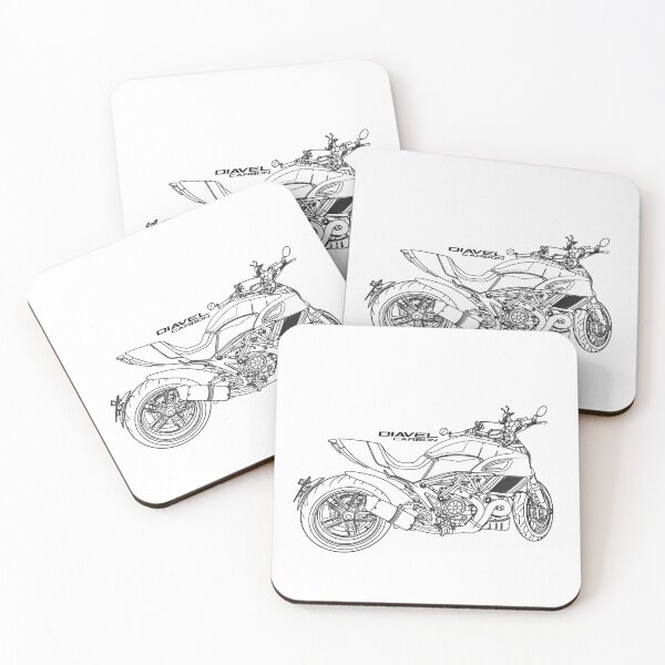 Item preview, ducati motorcycle diavel lineart designed and sold by sketchjuny.