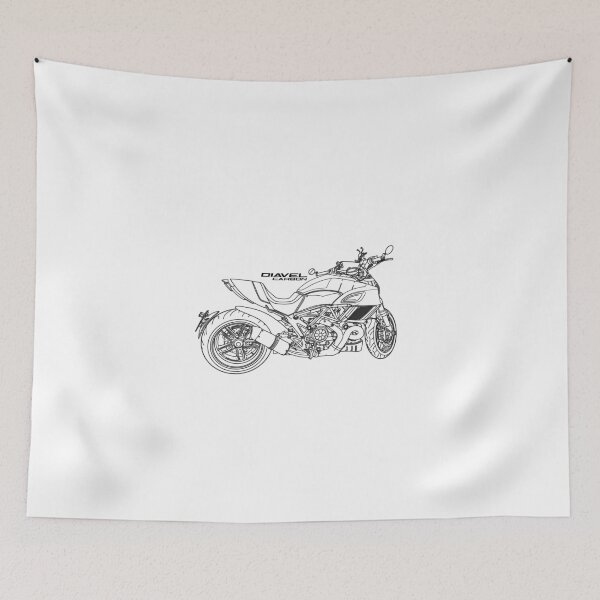 Item preview, ducati motorcycle diavel lineart designed and sold by sketchjuny.