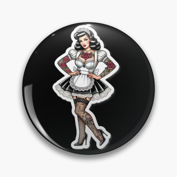 Item preview, Tattooed French Maid Pin-up designed and sold by PinUpPizzazz.