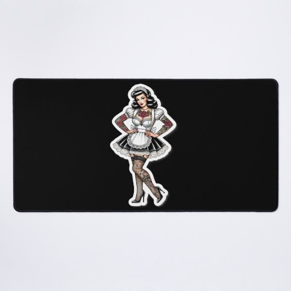 Item preview, Tattooed French Maid Pin-up designed and sold by PinUpPizzazz.