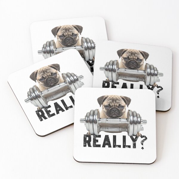Item preview, Copy of Sarcastic funny pug with dumb bell  designed and sold by Positivet21.