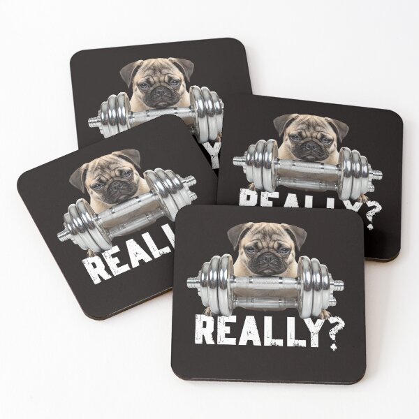 Item preview, Copy of Sarcastic funny pug with dumb bell  designed and sold by Positivet21.