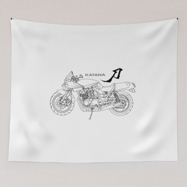 Item preview, motorcycle suzuki 1980 katana line art designed and sold by sketchjuny.