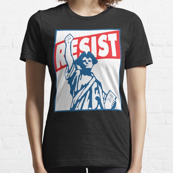 Vista previa del artículo con la obra «¡Resiste a Trump!», diseñado y vendido por GumdropEmpire.