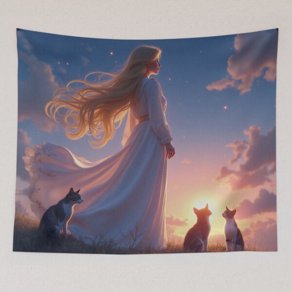 Item preview, Watching star with cats  designed and sold by colorsofcherry.