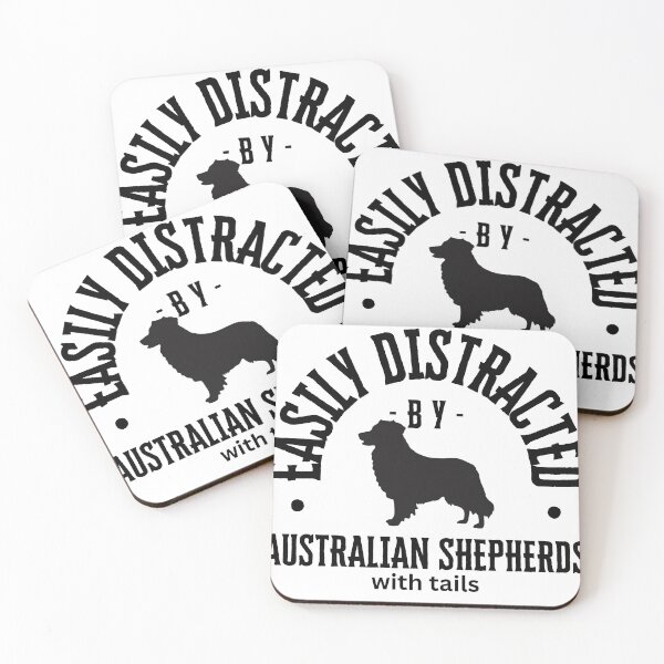 Item preview, Easily Distracted by Australian Shepherds with Tails Aussie Dog designed and sold by AussieMomma.