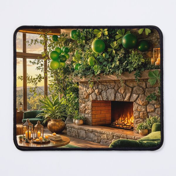 Item preview, St Patrick’s Day Fireplace designed and sold by DreamlifeBackgrounds.