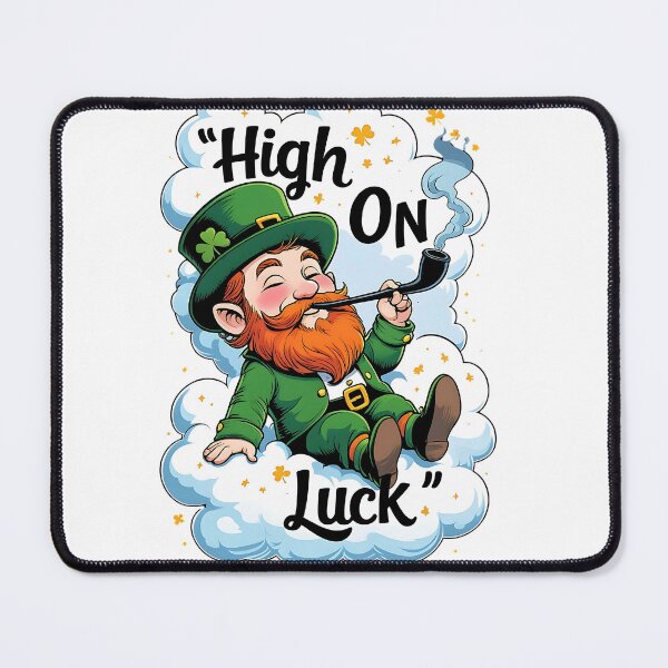 Item preview, "High on Luck" – Funny Leprechaun with Pipe designed and sold by TabtisWorld.
