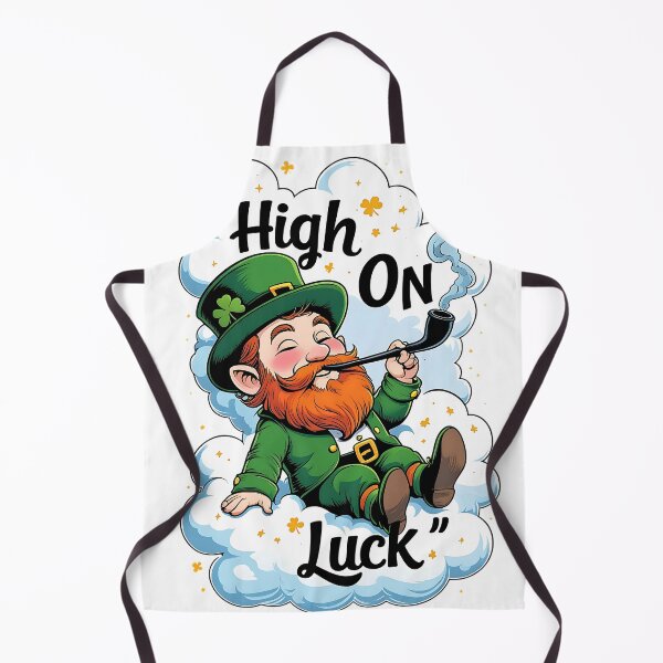 Item preview, "High on Luck" – Funny Leprechaun with Pipe designed and sold by InkWildly.