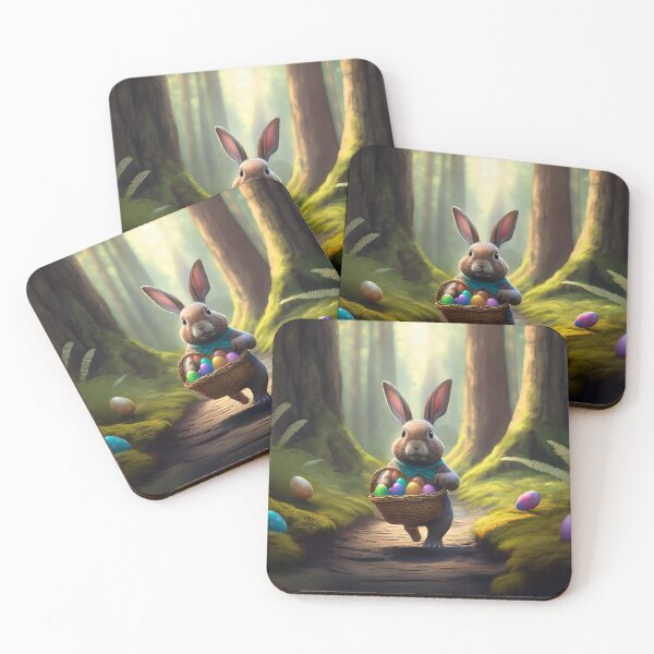 Item preview, Easter Bunny Hiding Eggs in the Forest designed and sold by Kathy Weaver.
