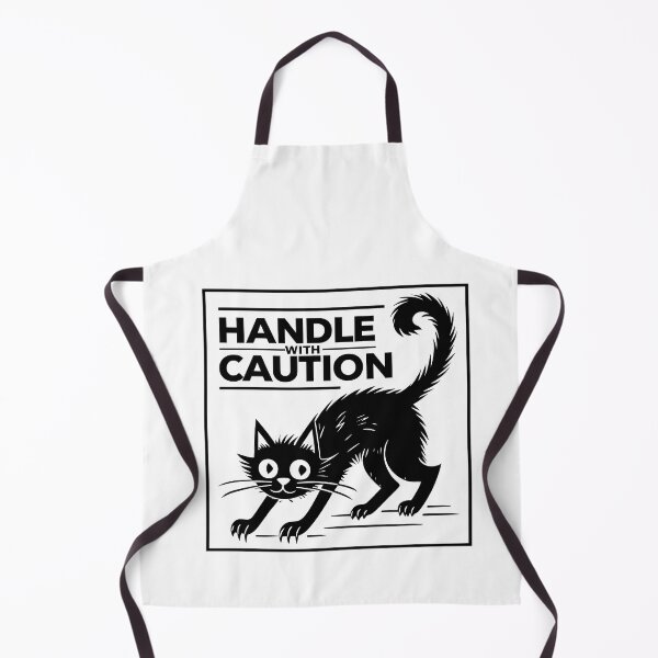 Artikelvorschau, Handle With Caution Lustige Gruselige Schwarze Katze entworfen und verkauft von ArtadoraDesignz.