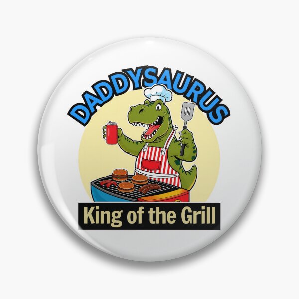 Item preview, Daddysaurus Rex King of the Grill Funny Sticker Smoke Daddy designed and sold by SaavedraDesign.