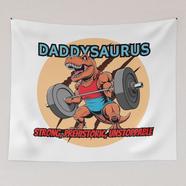 Item preview, Daddysaurus Rex Funny Workout Sticker for Gym Lover designed and sold by SaavedraDesign.