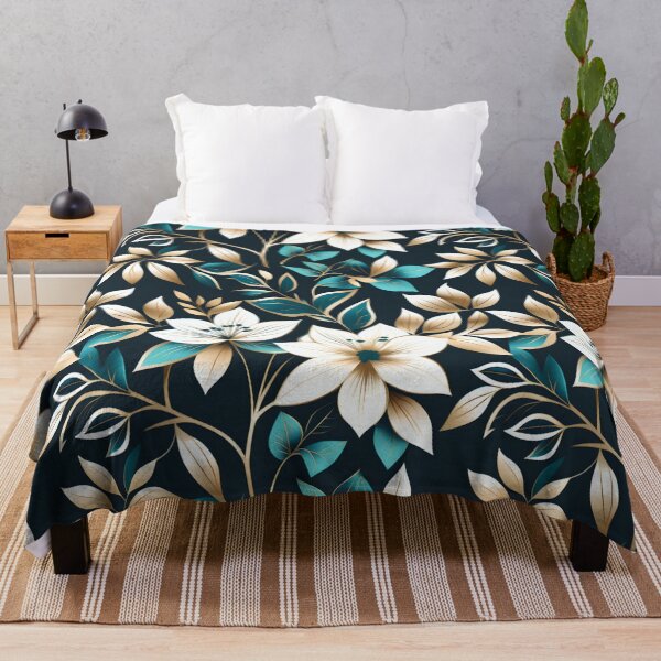 Item preview, Gold, Teal & Green Floral | Modern Botanical Vector designed and sold by Juliette Ozkalfayan.