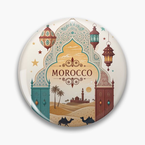 Item preview, Moroccan Desert Landscape Art Print With Camel and Lanterns- Travel Memorabilia designed and sold by Witsprings.
