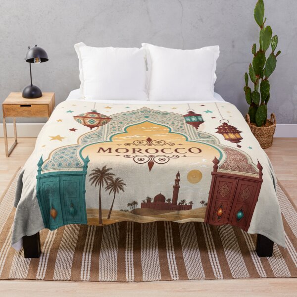 Item preview, Moroccan Desert Landscape Art Print With Camel and Lanterns- Travel Memorabilia designed and sold by Witsprings.