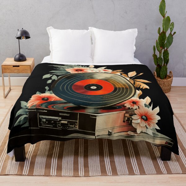 Item preview, Vintage Record Player and Pastel Flowers designed and sold by Artbellachi.