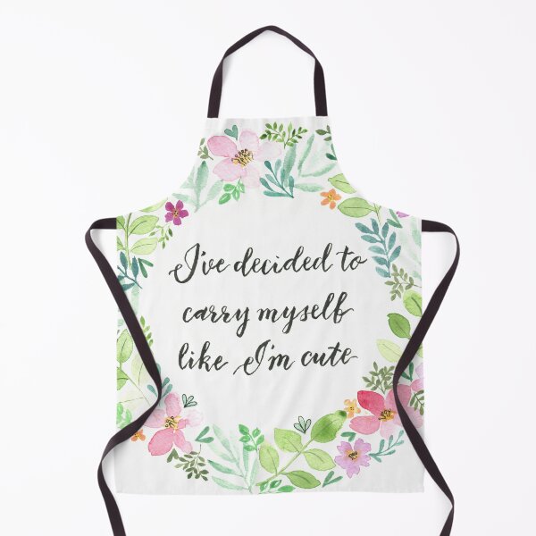 Item preview, I've decided to carry myself like I'm cute - OFMD quote calligraphy in a watercolour wreath of flowers and leaves designed and sold by klbailey.
