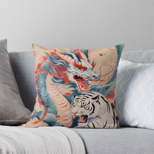 Item preview, Dragón chino y tigre blanco estilo japonés designed and sold by Panya-Design.