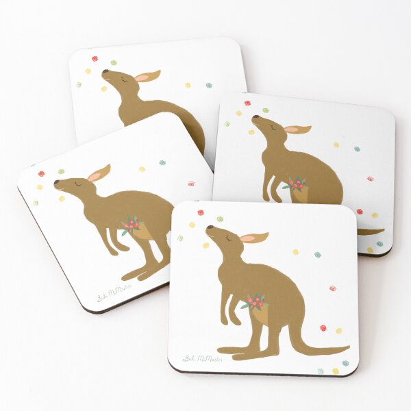 Item preview, Whimsical Kangaroo with Floral Australian Charm by Suki McMaster designed and sold by Suki McMaster.