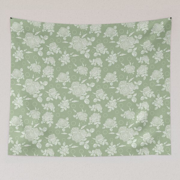 Item preview, Bouquet of roses on a bright green retro background designed and sold by fuzzyfox.