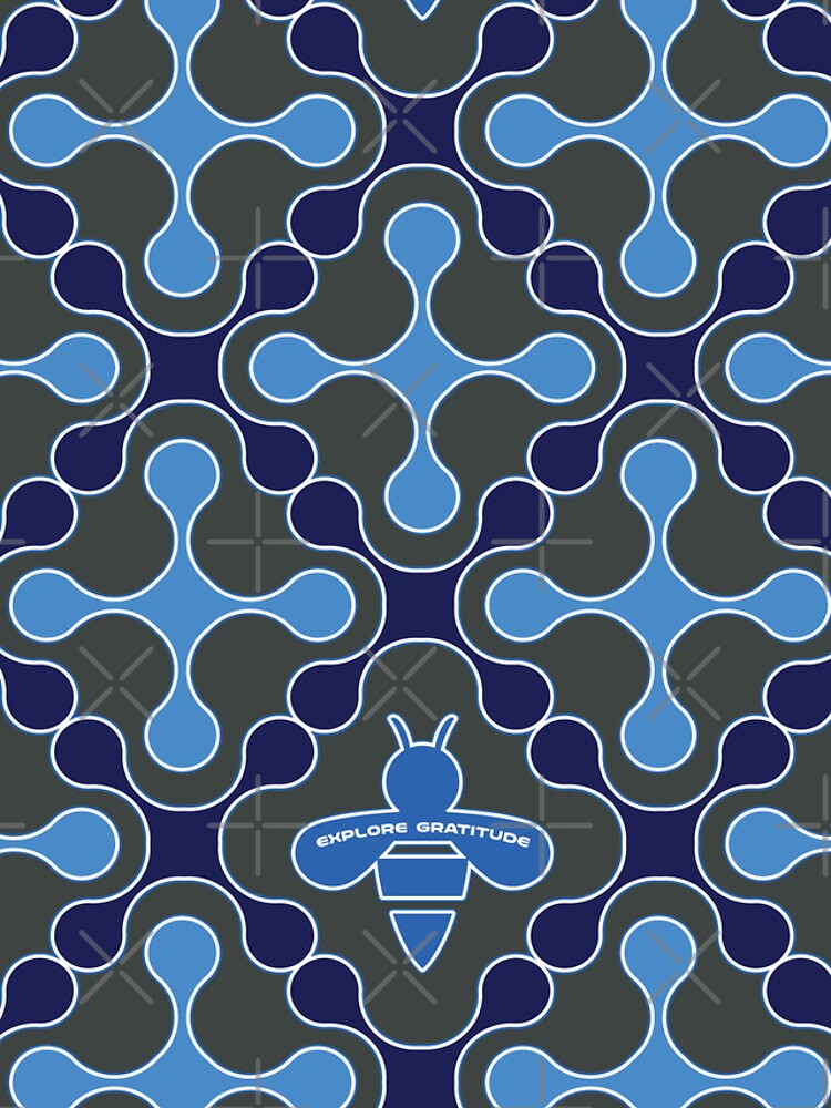 Thumbnail 5 of 5, iPhone Case, Blue Bee Pattern designed and sold by FlyfolkDesign.