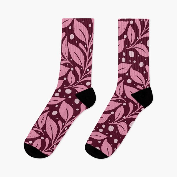 Item preview, Curvy leaves in Dark Pink  designed and sold by kalaauniverse_art_studio.